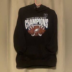 Philadelphia Eagles 2024 Conference Champions Long Sleeve Fleece Hoodie Mens L